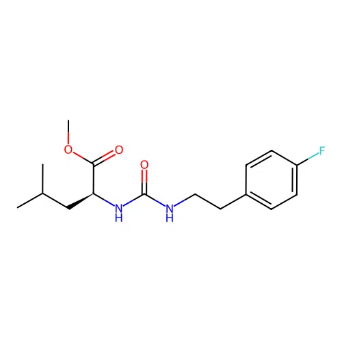 methyl N-{[2-(4-fluorophenyl)ethyl]carbamoyl}-L-leucinate structure