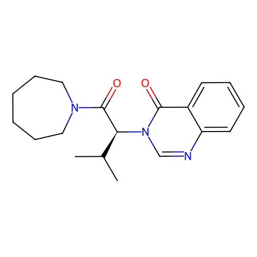 3-[(2S)-1-(azepan-1-yl)-3-methyl-1-oxobutan-2-yl]quinazolin-4(3H)-one structure