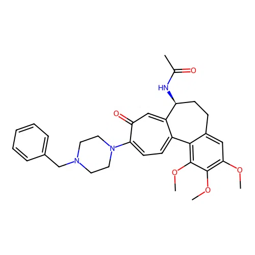 (S)-N-(10-(4-benzylpiperazin-1-yl)-1,2,3-trimethoxy-9-oxo-5,6,7,9-tetrahydrobenzo[a]heptalen-7-yl)acetamide structure