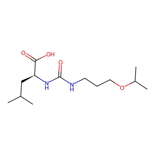 N-{[3-(propan-2-yloxy)propyl]carbamoyl}-L-leucine structure