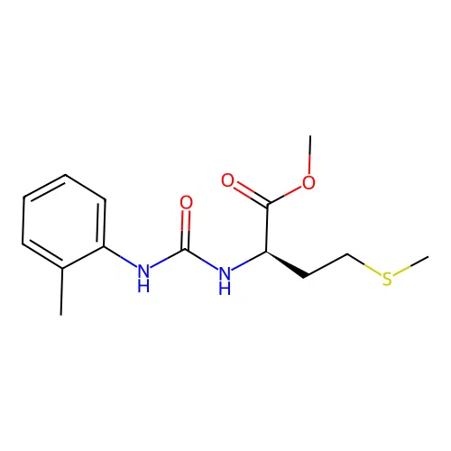methyl N-[(2-methylphenyl)carbamoyl]-D-methioninate structure
