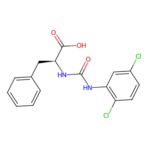 N-[(2,5-dichlorophenyl)carbamoyl]-L-phenylalanine structure