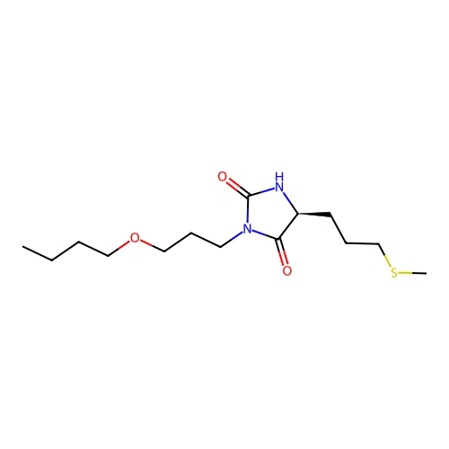 (5S)-3-(3-Butoxypropyl)-5-[3-(methylsulfanyl)propyl]imidazolidine-2,4-dione structure