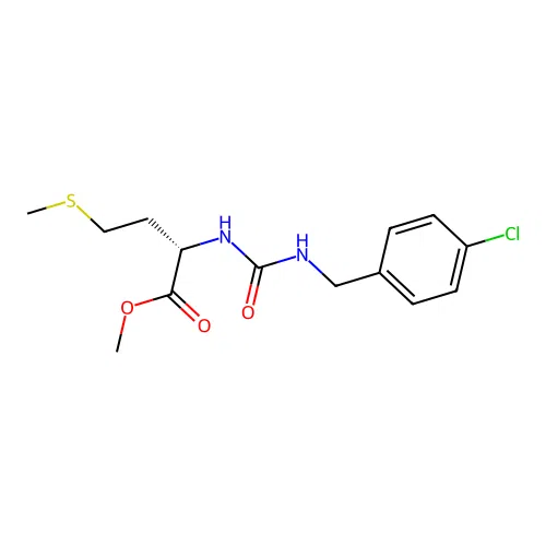 (S)-methyl 2-(3-(4-chlorobenzyl)ureido)-4-(methylthio)butanoate structure