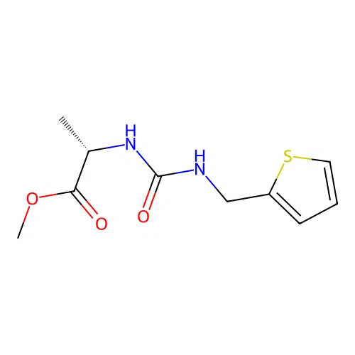 (S)-methyl 2-(3-(thiophen-2-ylmethyl)ureido)propanoate structure