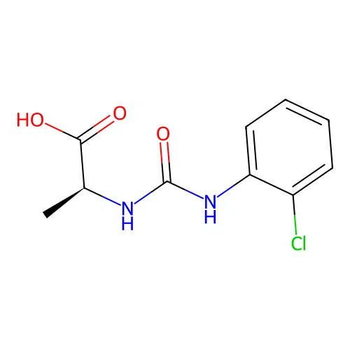 (S)-2-(3-(2-chlorophenyl)ureido)propanoic acid structure