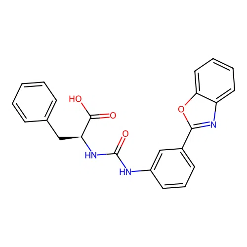 N-{[3-(1,3-benzoxazol-2-yl)phenyl]carbamoyl}-L-phenylalanine structure