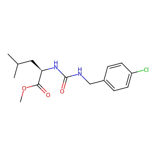 methyl N-[(4-chlorobenzyl)carbamoyl]-D-leucinate structure