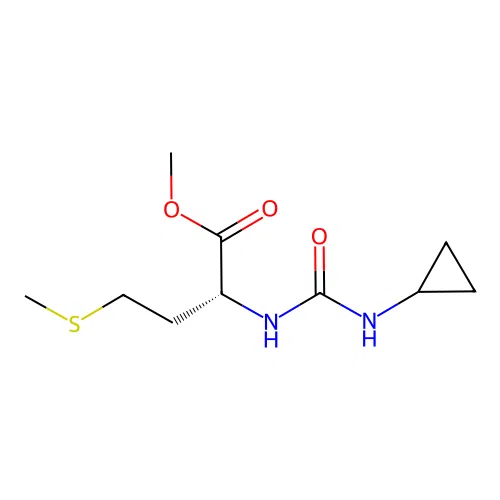 methyl N-(cyclopropylcarbamoyl)-D-methioninate structure