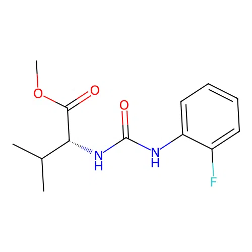 methyl N-[(2-fluorophenyl)carbamoyl]-D-valinate structure