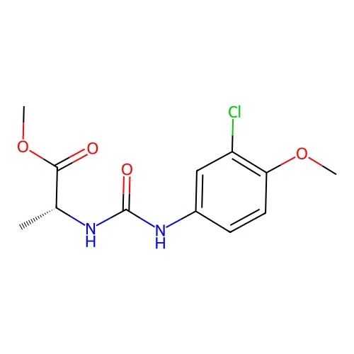 methyl N-[(3-chloro-4-methoxyphenyl)carbamoyl]-D-alaninate structure