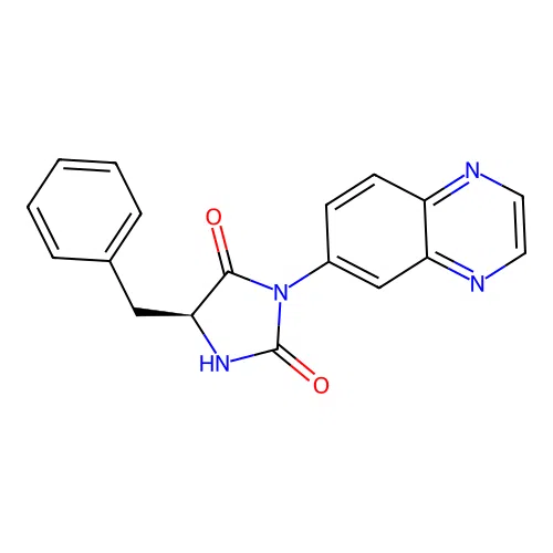 (S)-5-benzyl-3-(quinoxalin-6-yl)imidazolidine-2,4-dione structure