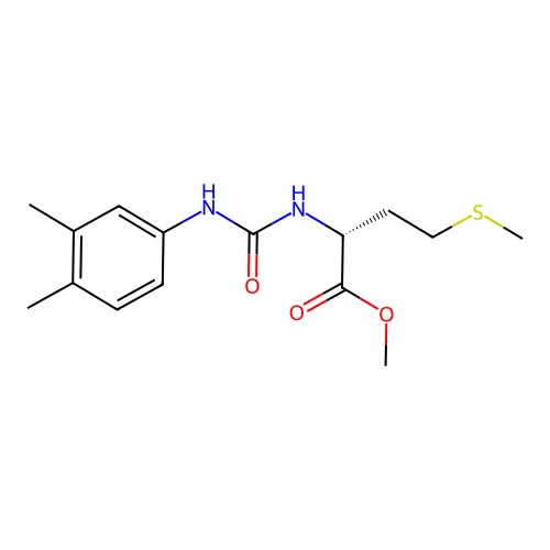 methyl N-[(3,4-dimethylphenyl)carbamoyl]-D-methioninate structure