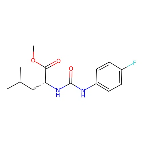 methyl N-[(4-fluorophenyl)carbamoyl]-D-leucinate structure