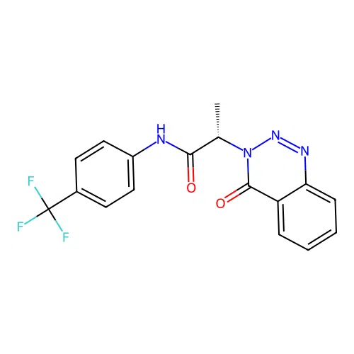 (2S)-2-(4-oxo-1,2,3-benzotriazin-3(4H)-yl)-N-[4-(trifluoromethyl)phenyl]propanamide structure