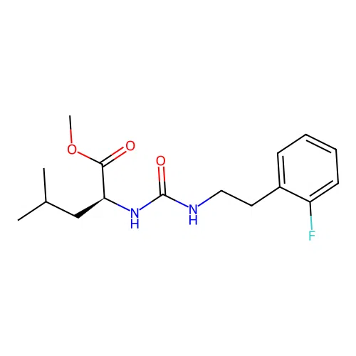 methyl N-{[2-(2-fluorophenyl)ethyl]carbamoyl}-L-leucinate structure