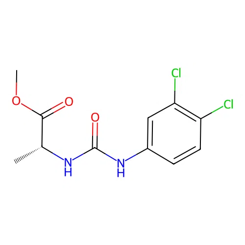 methyl N-[(3,4-dichlorophenyl)carbamoyl]-D-alaninate structure