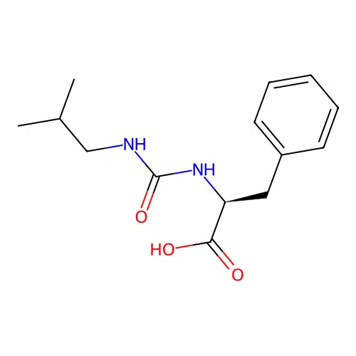 (S)-2-(3-isobutylureido)-3-phenylpropanoic acid structure
