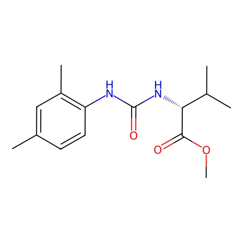 methyl N-[(2,4-dimethylphenyl)carbamoyl]-D-valinate structure
