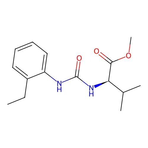 methyl N-[(2-ethylphenyl)carbamoyl]-D-valinate structure