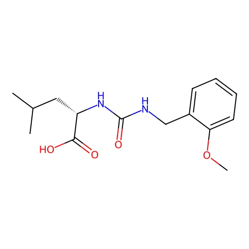 N-[(2-methoxybenzyl)carbamoyl]-L-leucine structure