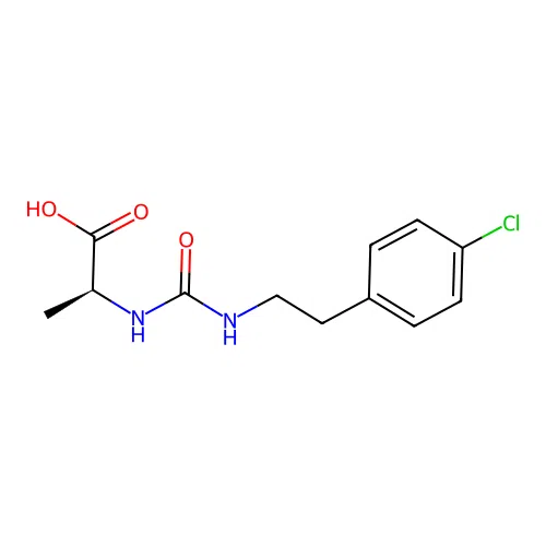 N-{[2-(4-chlorophenyl)ethyl]carbamoyl}-L-alanine structure