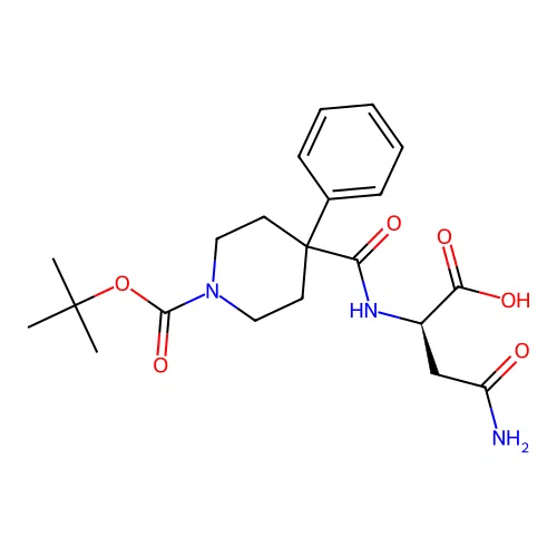 N~2~-{[1-(tert-butoxycarbonyl)-4-phenylpiperidin-4-yl]carbonyl}-D-asparagine structure