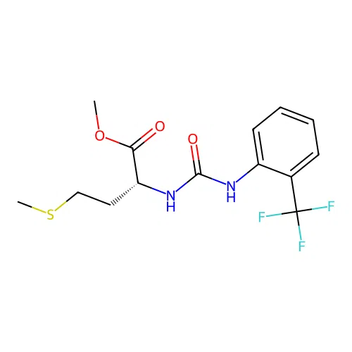 methyl N-{[2-(trifluoromethyl)phenyl]carbamoyl}-D-methioninate structure