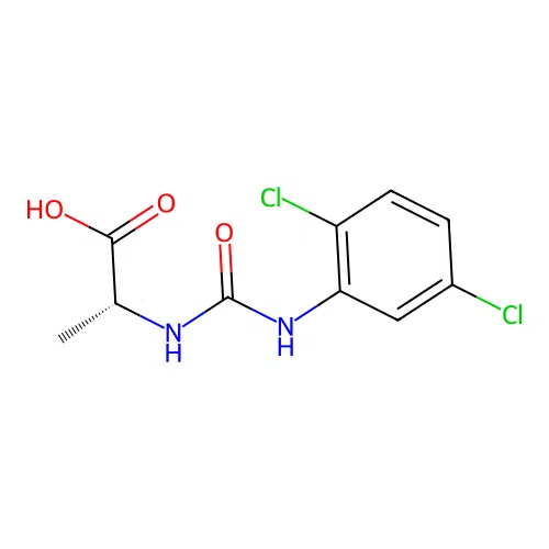 N-[(2,5-dichlorophenyl)carbamoyl]-D-alanine structure