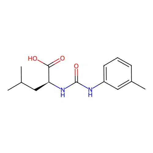 N-[(3-methylphenyl)carbamoyl]-L-leucine structure