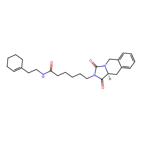 (S)-N-(2-(cyclohex-1-en-1-yl)ethyl)-6-(1,3-dioxo-10,10a-dihydroimidazo[1,5-b]isoquinolin-2(1H,3H,5H)-yl)hexanamide structure