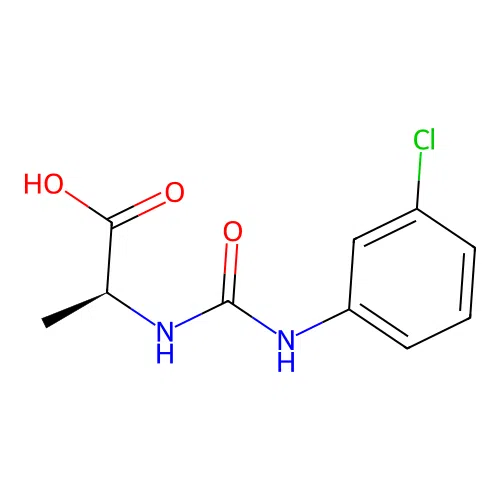 N-[(3-chlorophenyl)carbamoyl]-L-alanine structure