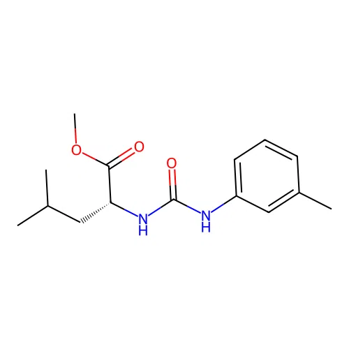 methyl N-[(3-methylphenyl)carbamoyl]-D-leucinate structure
