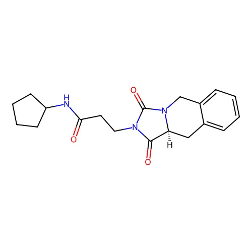 (S)-N-cyclopentyl-3-(1,3-dioxo-10,10a-dihydroimidazo[1,5-b]isoquinolin-2(1H,3H,5H)-yl)propanamide structure