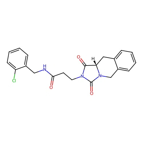(S)-N-(2-chlorobenzyl)-3-(1,3-dioxo-10,10a-dihydroimidazo[1,5-b]isoquinolin-2(1H,3H,5H)-yl)propanamide structure
