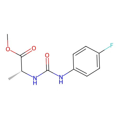 methyl N-[(4-fluorophenyl)carbamoyl]-D-alaninate structure