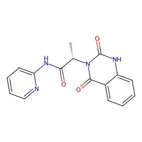 (2S)-2-(2-hydroxy-4-oxoquinazolin-3(4H)-yl)-N-(pyridin-2-yl)propanamide structure