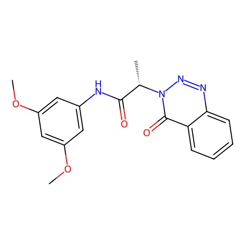 (2S)-N-(3,5-dimethoxyphenyl)-2-(4-oxo-1,2,3-benzotriazin-3(4H)-yl)propanamide structure