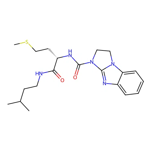(S)-N-(1-(isopentylamino)-4-(methylthio)-1-oxobutan-2-yl)-2,3-dihydro-1H-benzo[d]imidazo[1,2-a]imidazole-1-carboxamide structure