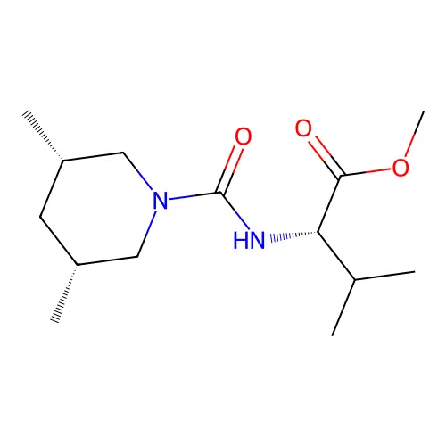 methyl N-{[(3R,5S)-3,5-dimethylpiperidin-1-yl]carbonyl}-L-valinate structure
