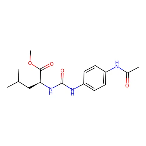methyl N-{[4-(acetylamino)phenyl]carbamoyl}-L-leucinate structure