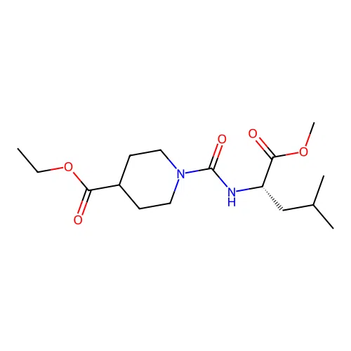methyl N-{[4-(ethoxycarbonyl)piperidin-1-yl]carbonyl}-L-leucinate structure