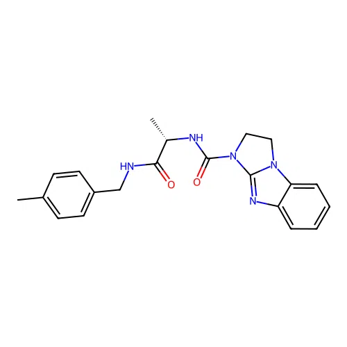 (S)-N-(1-((4-methylbenzyl)amino)-1-oxopropan-2-yl)-2,3-dihydro-1H-benzo[d]imidazo[1,2-a]imidazole-1-carboxamide structure