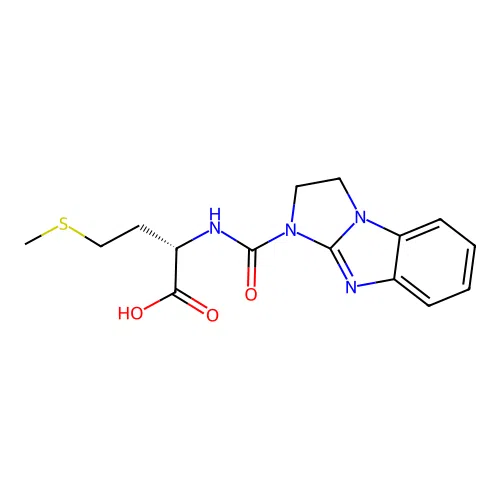 N-(2,3-dihydro-1H-imidazo[1,2-a]benzimidazol-1-ylcarbonyl)-L-methionine structure