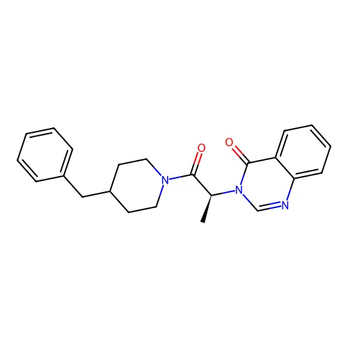 3-[(2S)-1-(4-benzylpiperidin-1-yl)-1-oxopropan-2-yl]quinazolin-4(3H)-one structure