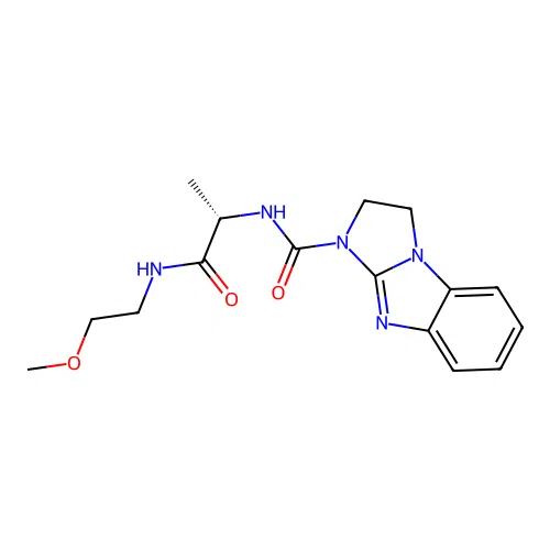 (S)-N-(1-((2-methoxyethyl)amino)-1-oxopropan-2-yl)-2,3-dihydro-1H-benzo[d]imidazo[1,2-a]imidazole-1-carboxamide structure