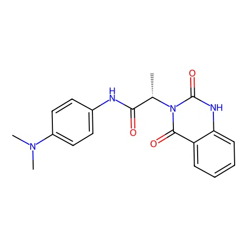 (S)-N-(4-(dimethylamino)phenyl)-2-(2,4-dioxo-1,2-dihydroquinazolin-3(4H)-yl)propanamide structure