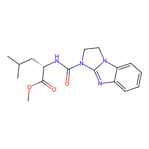 methyl N-(2,3-dihydro-1H-imidazo[1,2-a]benzimidazol-1-ylcarbonyl)-L-leucinate structure