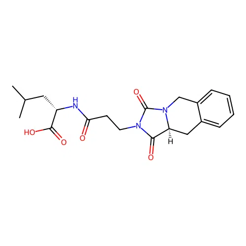 (2S)-2-[3-[(10aS)-1,3-dioxo-10,10a-dihydro-5H-imidazo[1,5-b]isoquinolin-2-yl]propanoylamino]-4-methylpentanoic acid structure