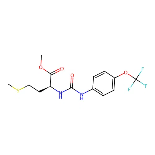 methyl N-{[4-(trifluoromethoxy)phenyl]carbamoyl}-L-methioninate structure